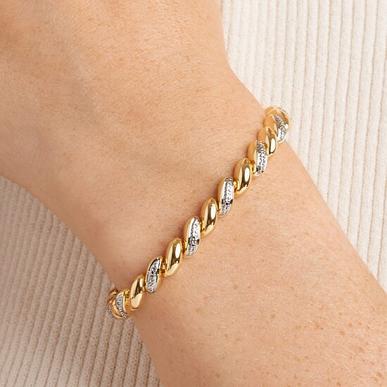 Sparkle Allure Womens Natural White Diamond Accent 7.25 Inch Tennis Bracelet