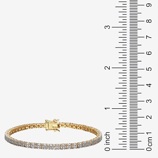 Sparkle Allure Womens Natural White Diamond Accent 7.25 Inch Tennis Bracelet
