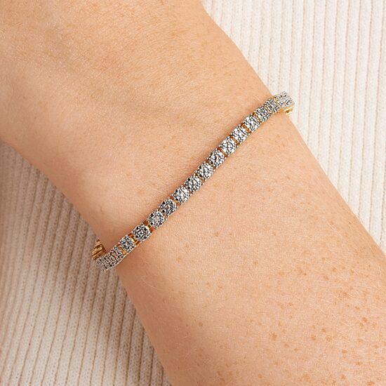 Sparkle Allure Womens Natural White Diamond Accent 7.25 Inch Tennis Bracelet