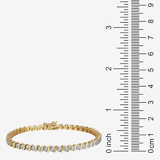 Sparkle Allure Womens Natural White Diamond Accent 7.25 Inch Tennis Bracelet