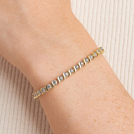 Sparkle Allure Womens Natural White Diamond Accent 7.25 Inch Tennis Bracelet