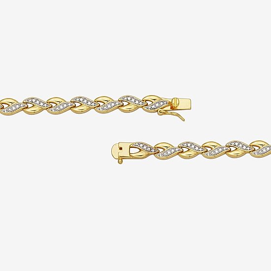 Sparkle Allure Womens Natural White Diamond Accent 7.25 Inch Tennis Bracelet