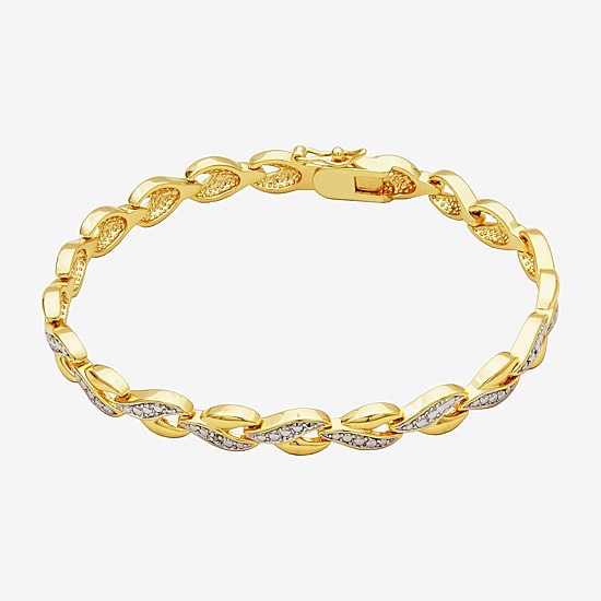 Sparkle Allure Womens Natural White Diamond Accent 7.25 Inch Tennis Bracelet