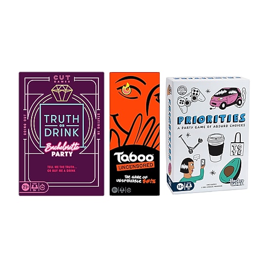 Hasbro Bachelorette Girl'S Night Bundle: Truth Or Drink, Taboo, And Priorities 3-pc. Board Game