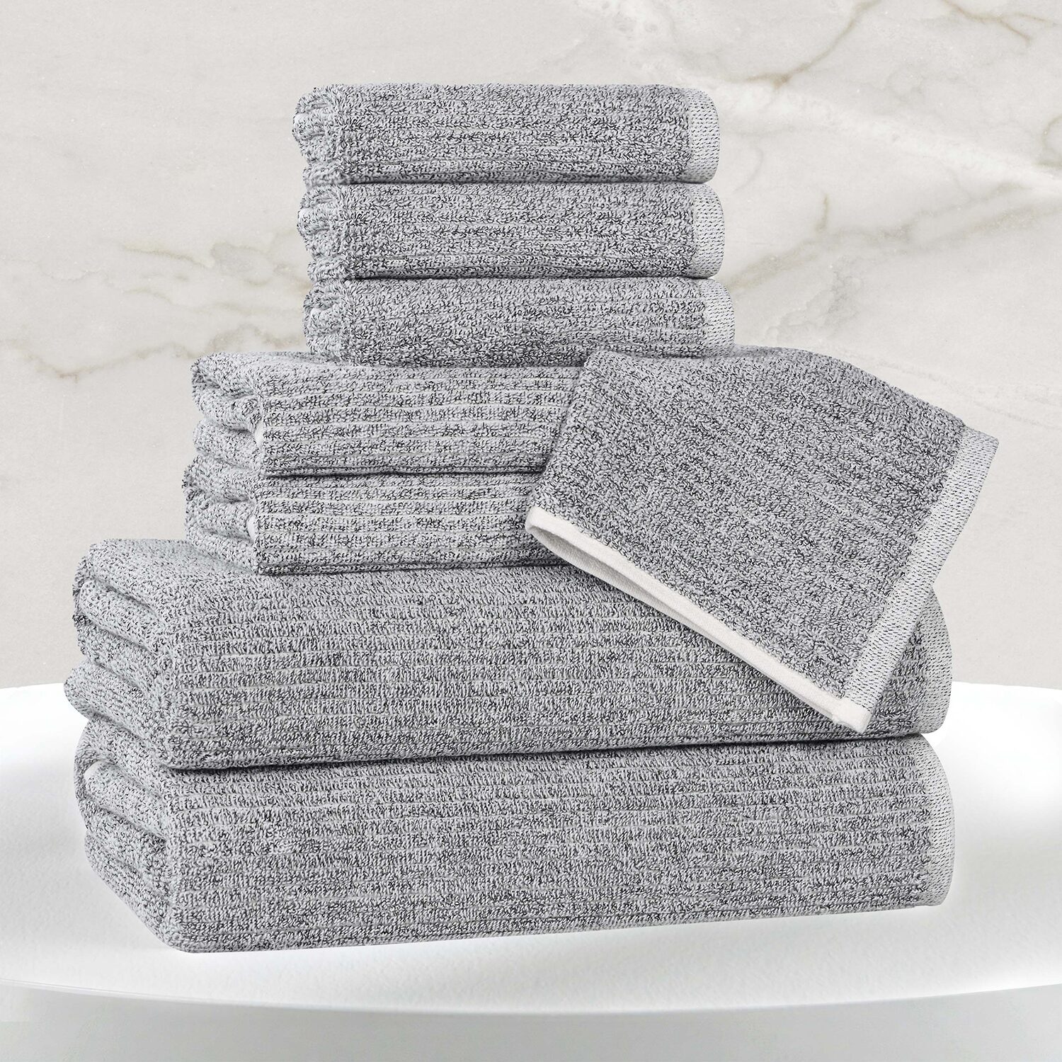 SUPERIOR® Destin Collection 8-pc. Quick Dry Solid Bath Towel Set