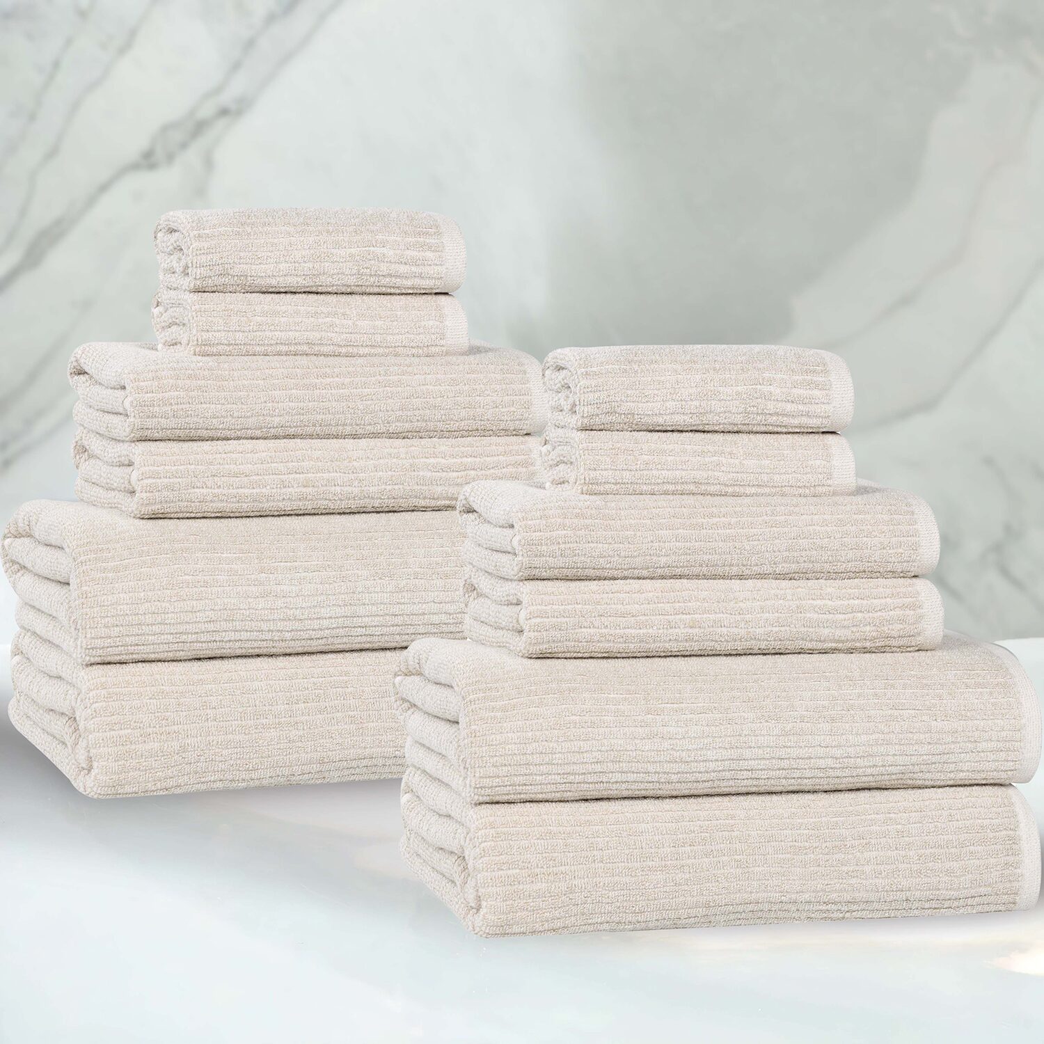 SUPERIOR® Destin Collection 12-pc. Quick Dry Solid Bath Towel Set