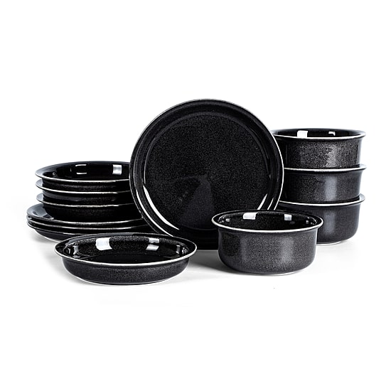 Stone + Lain Slate 12-pc. Stoneware Dinnerware Set