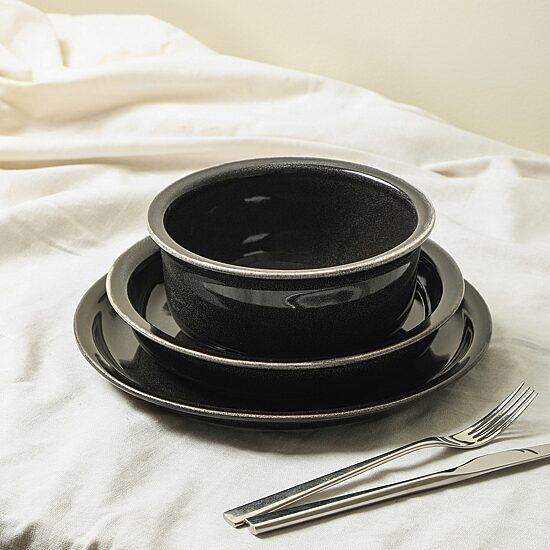 Stone + Lain Slate 12-pc. Stoneware Dinnerware Set