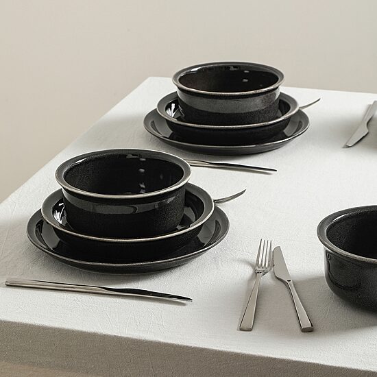 Stone + Lain Slate 12-pc. Stoneware Dinnerware Set