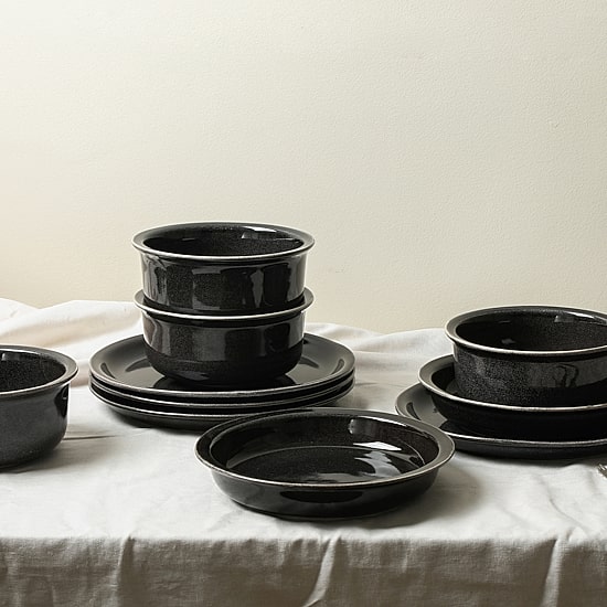 Stone + Lain Slate 12-pc. Stoneware Dinnerware Set