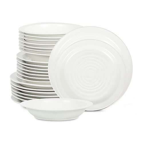 Stone Lain Orbit 24-pc. Stoneware Dinnerware Set In White