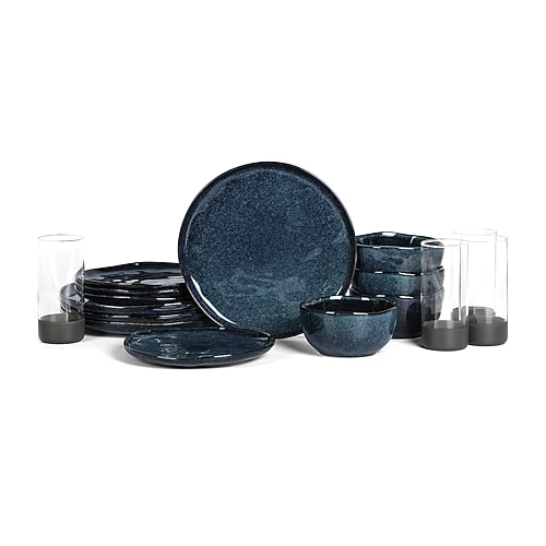 Stone Lain Mirella 16-pc. Stoneware Dinnerware Set In Blue