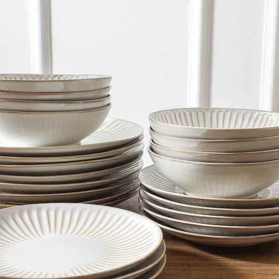 Stone + Lain Linea 4-pc. Stoneware Dinnerware Set