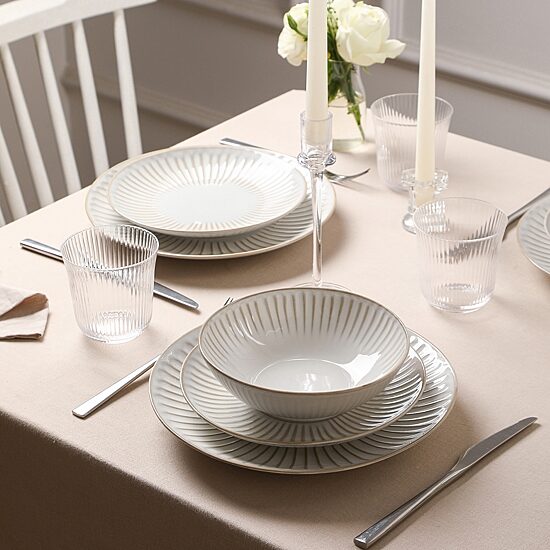 Stone + Lain Linea 4-pc. Stoneware Dinnerware Set
