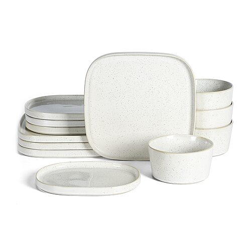 Stone Lain Cairo 12-pc. Stoneware Dinnerware Set In White