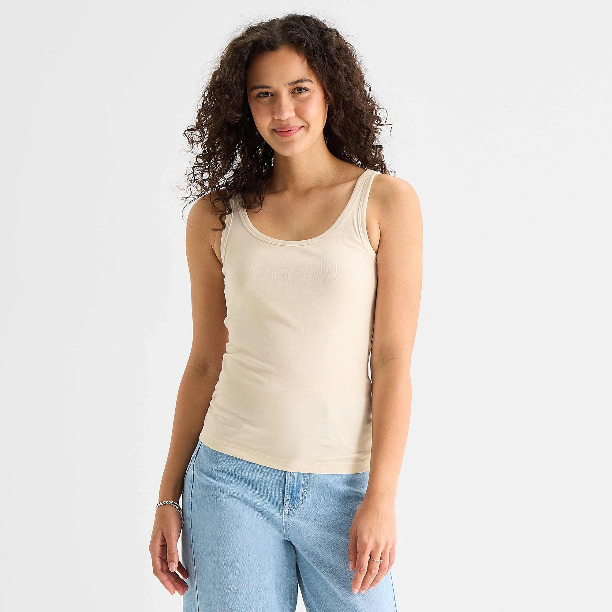 a.n.a Womens Tall U Neck Sleeveless Tank Top