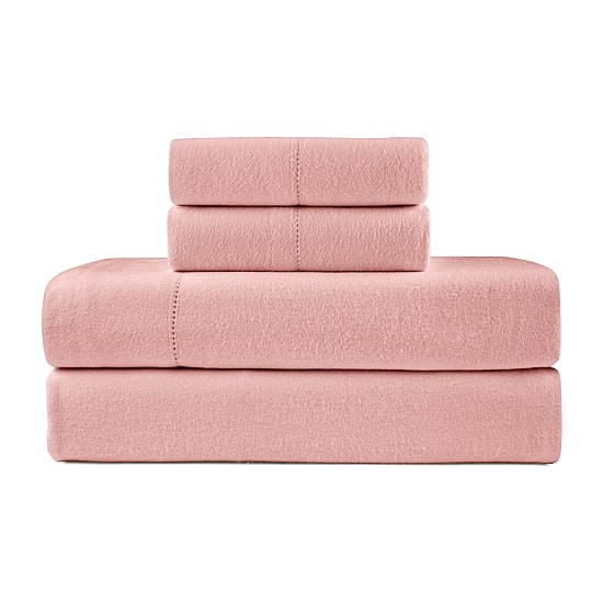Pointehaven Cotton Brushed 180 Gsm Solid Flannel Sheet Set