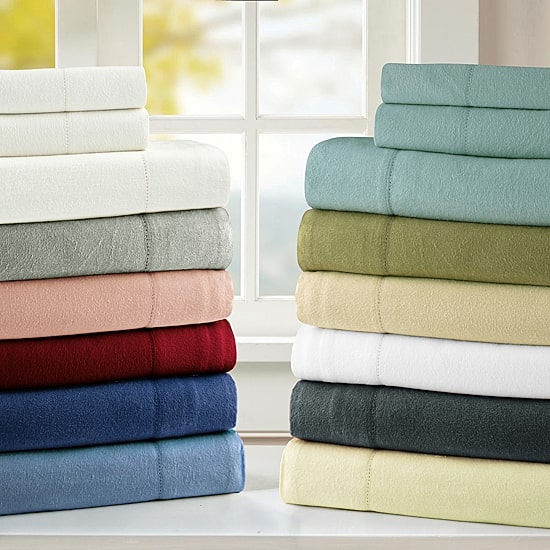 Pointehaven Cotton Brushed 180 Gsm Solid Flannel Sheet Set