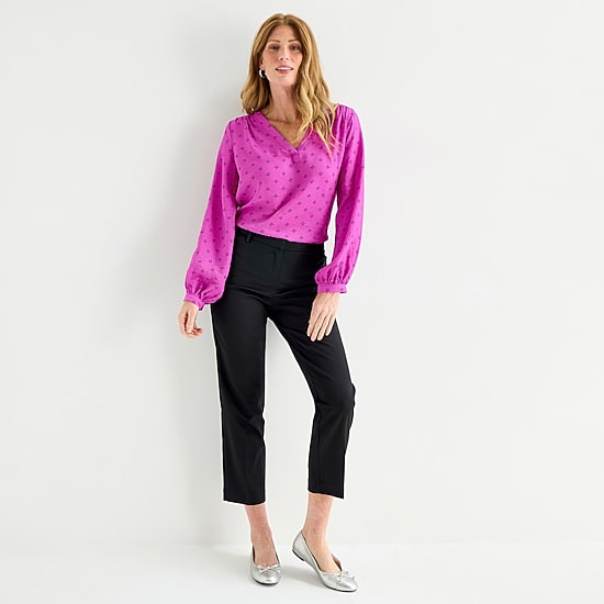 Liz Claiborne Emma Womens Straight Mid Rise Ankle Pant