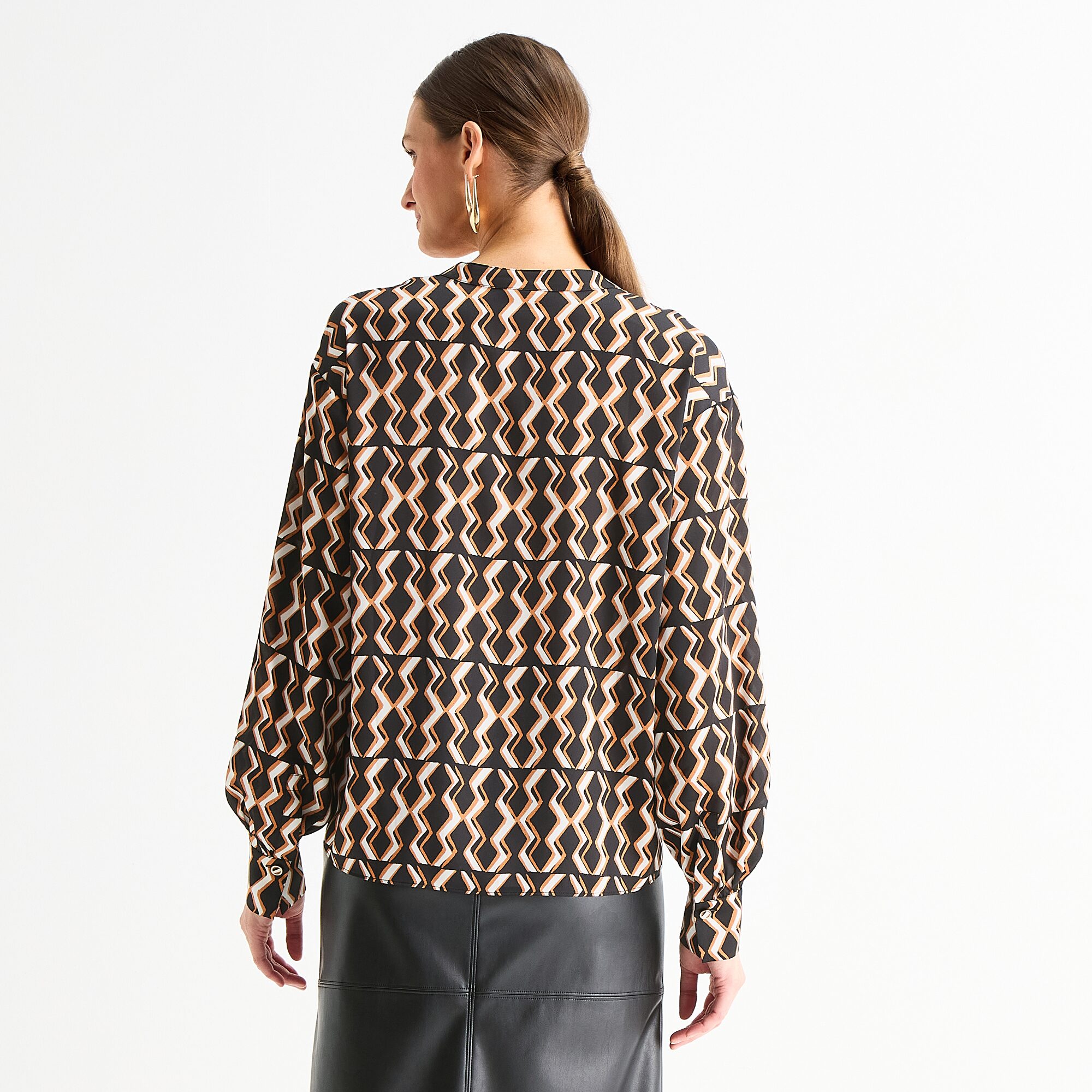 Worthington Womens V Neck Long Sleeve Satin Blouse