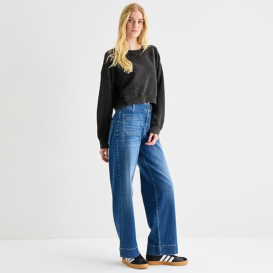 A.N.A Womens Crew Neck Long Sleeve Sweatshirt