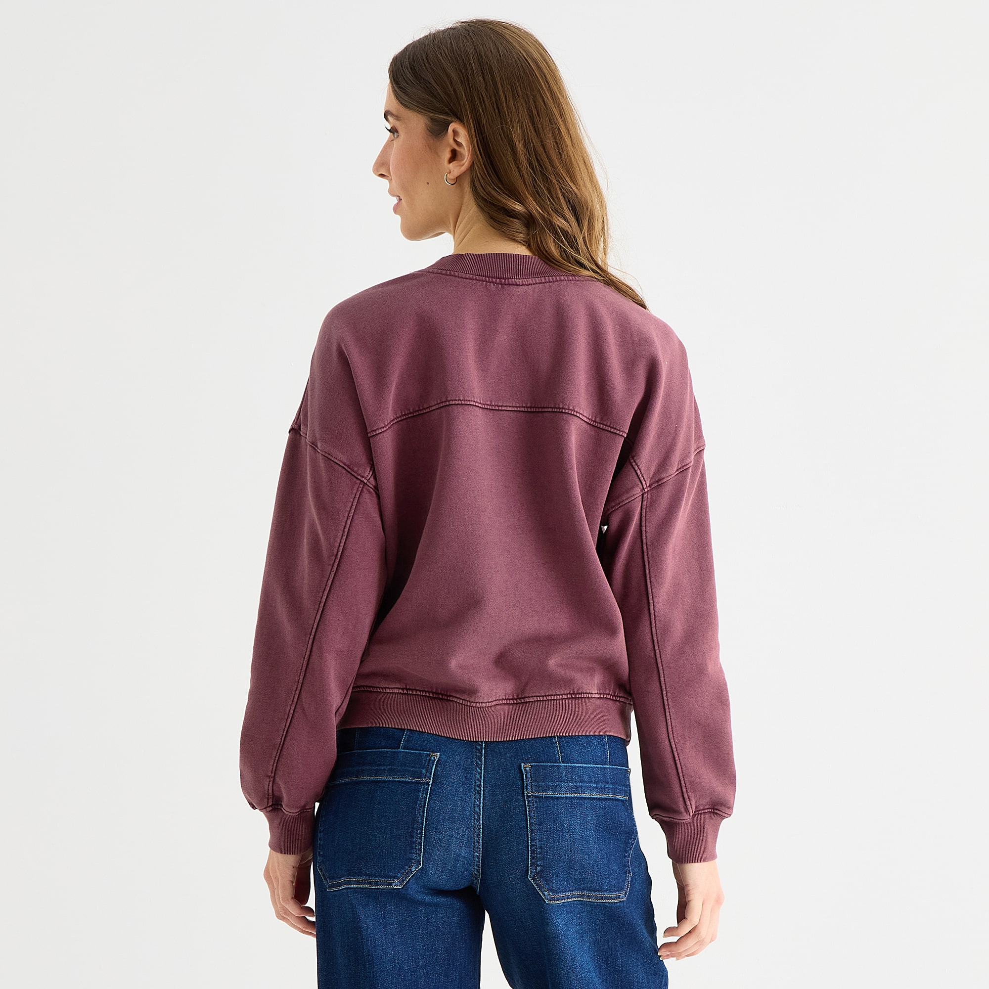 a.n.a Womens V Neck Long Sleeve Sweatshirt