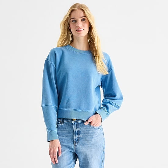 A.N.A Womens Crew Neck Long Sleeve Sweatshirt