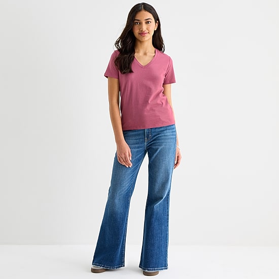a.n.a Womens V Neck Short Sleeve T-Shirt