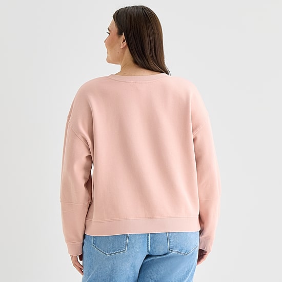 A.N.A Womens Plus Crew Neck Long Sleeve Sweatshirt