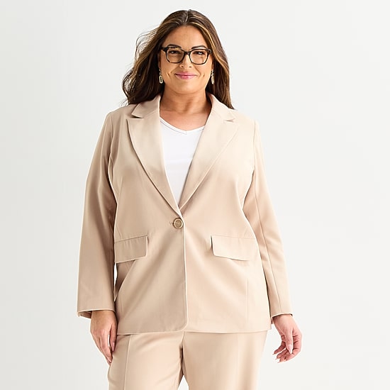 Liz Claiborne Womens Plus Classic Fit Blazer