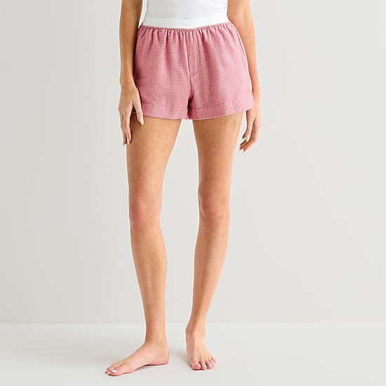 Arizona Body Womens Juniors Flannel Pajama Shorts