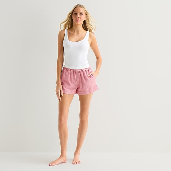 Arizona Body Womens Juniors Flannel Pajama Shorts