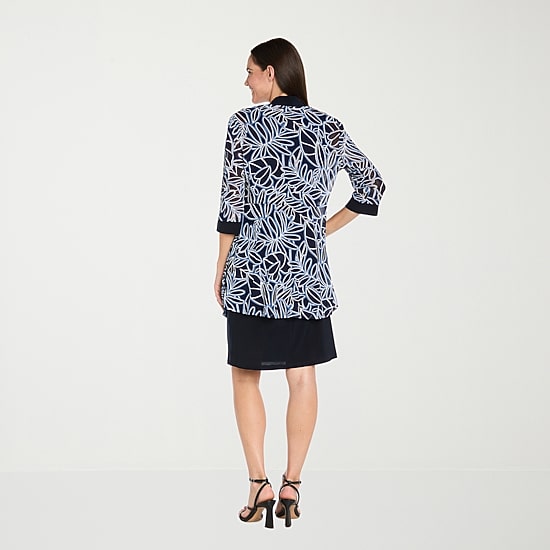 R & M Richards Womens Leaf Jacket Dress