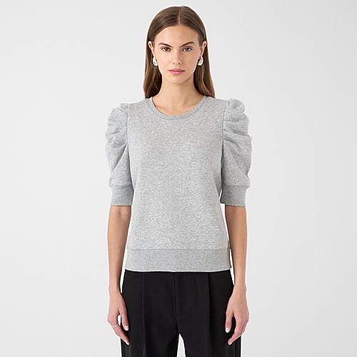 Rm Rebecca Minkoff Womens Crew Neck Elbow Sleeve Sweatshirt In Gray