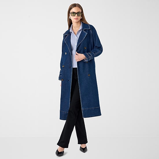 RM Rebecca Minkoff Womens Denim Trench Coat