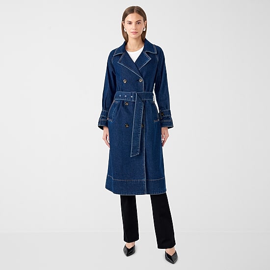 RM Rebecca Minkoff Womens Denim Trench Coat