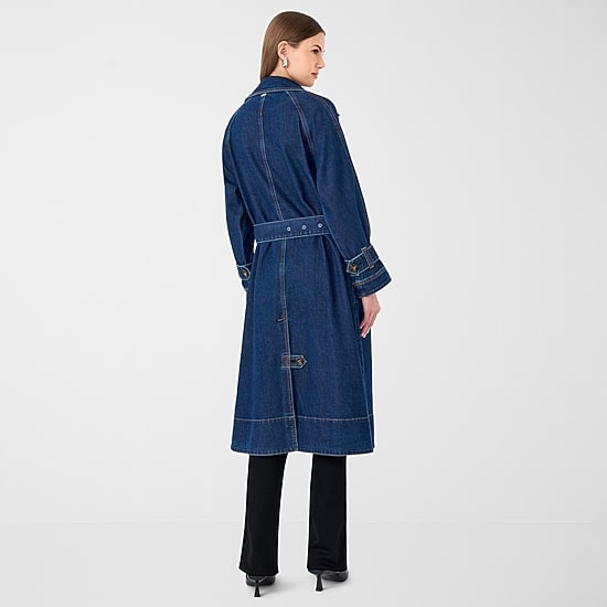 RM Rebecca Minkoff Womens Denim Trench Coat