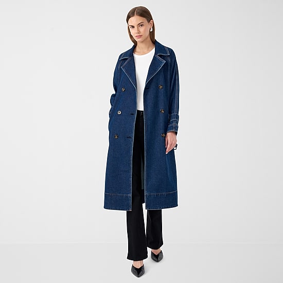 RM Rebecca Minkoff Womens Denim Trench Coat