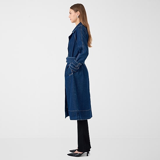 RM Rebecca Minkoff Womens Denim Trench Coat