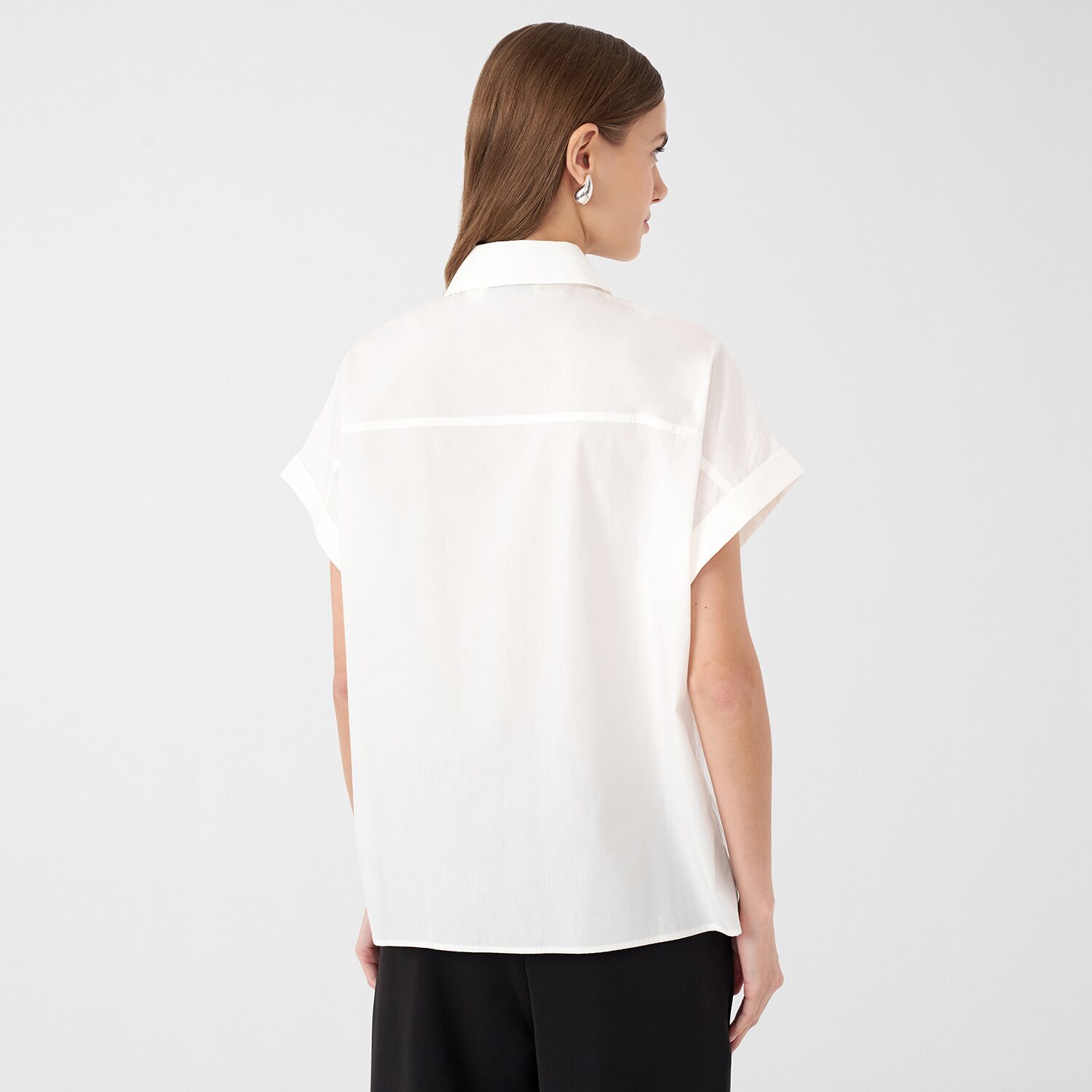 RM Rebecca Minkoff Womens Dolman Short Sleeve Boxy Fit Embellished Button-Down Shirt