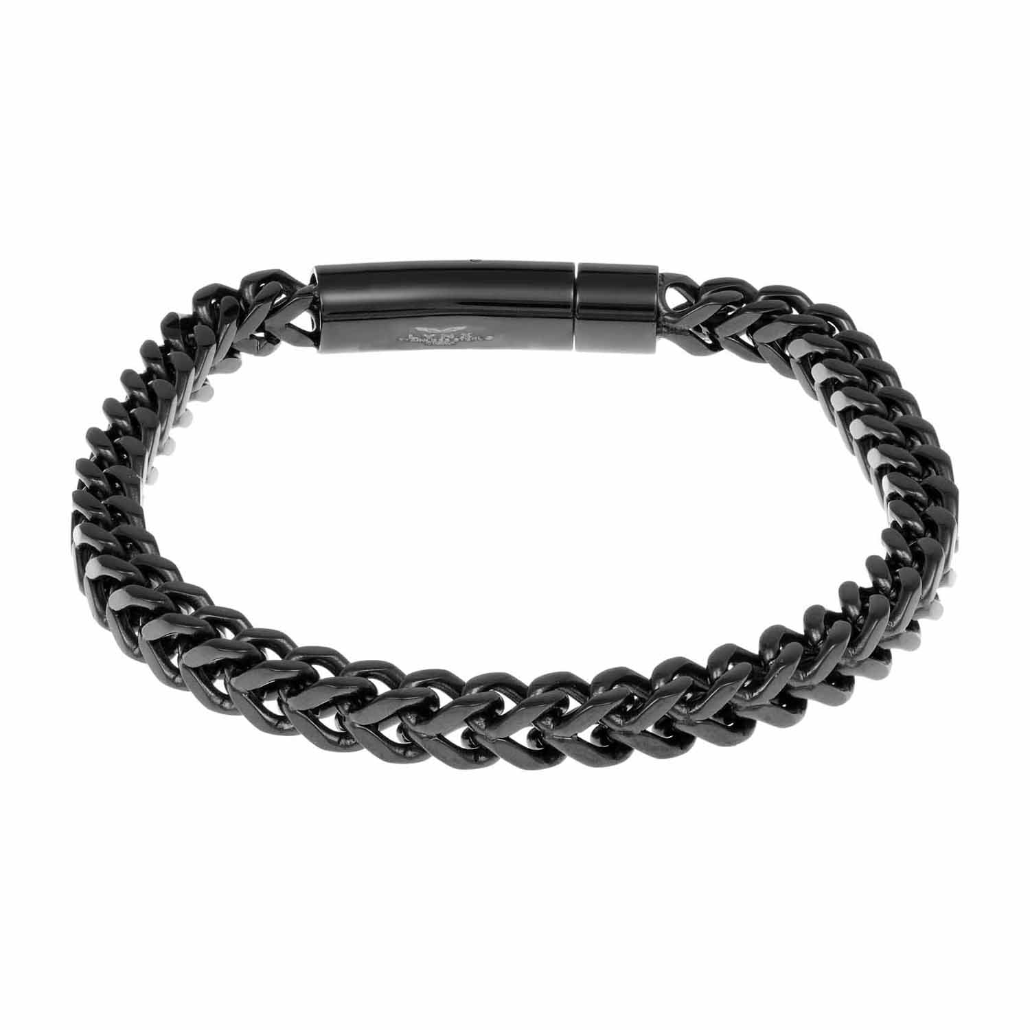 Mens Stainless Steel Inch Solid Wheat Chain Bracelet