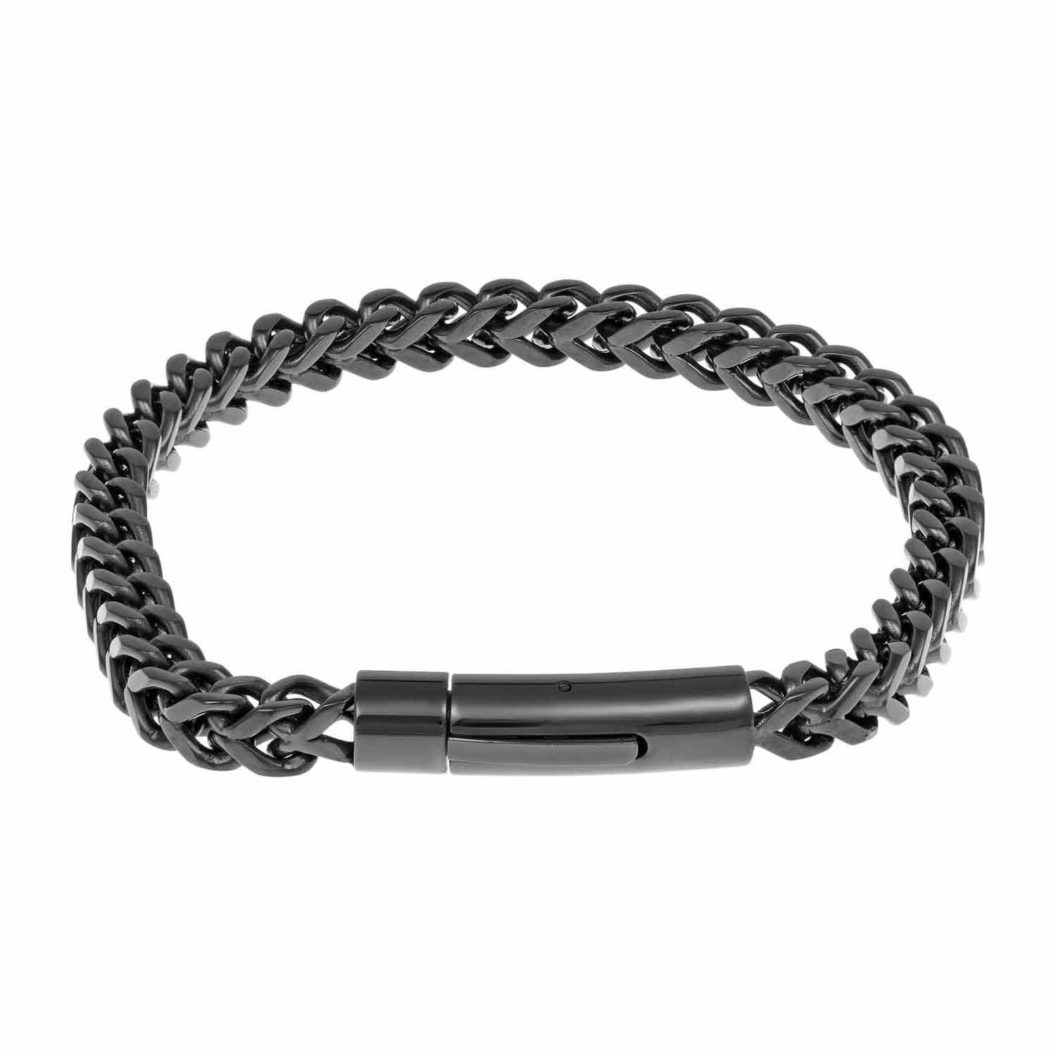 Mens Stainless Steel 9 Inch Solid Wheat Chain Bracelet