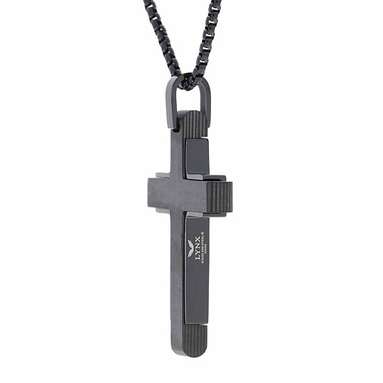 Mens Stainless Steel Cross 24 Inch Pendant Necklace