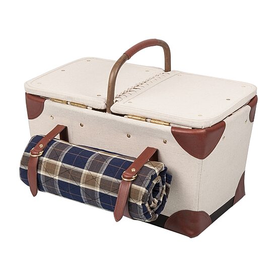 Picnic Time® Pioneer Canvas Plaid Picnic Basket For Two