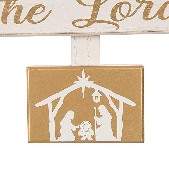 Glitzhome Wooden Nativity Tree Hand Painted Christmas Tabletop Decor