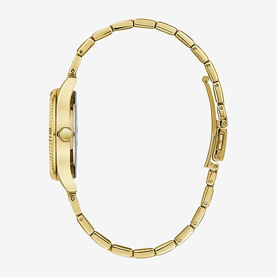 Caravelle Designed By Bulova Womens Crystal Accent Gold Tone Stainless Steel 2-pc. Watch Boxed Set 44x101