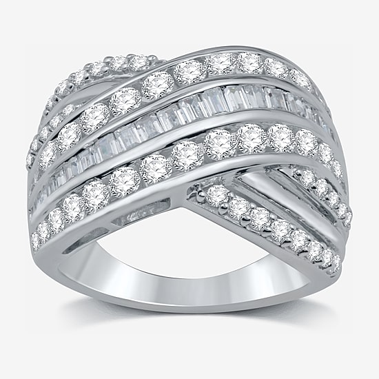 (H-I / I1) Womens 2 CT. T.W. Lab Grown White Diamond 10K Gold Band