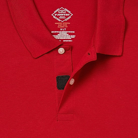 St. John's Bay Premium Stretch Big and Tall Mens Classic Fit Easy-on + Easy-off Adaptive Short Sleeve Polo Shirt