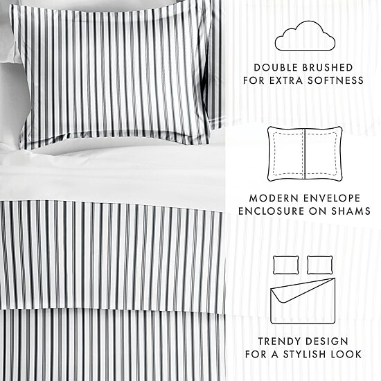 Casual Comfort Premium Ultra Soft Vertical Dreams  Duvet Cover Set