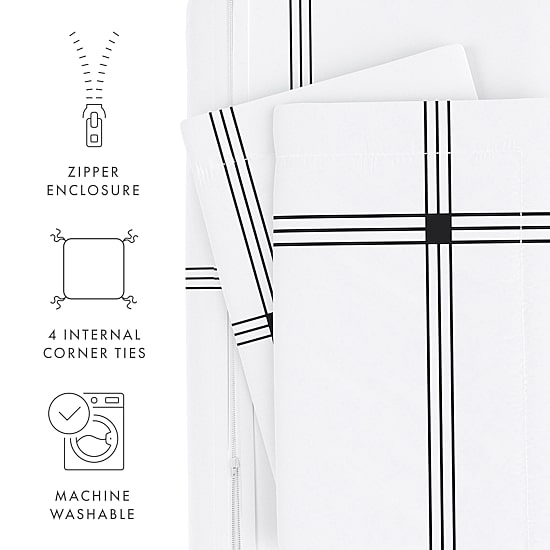 Casual Comfort Grid Patterned Duvet Cover Set